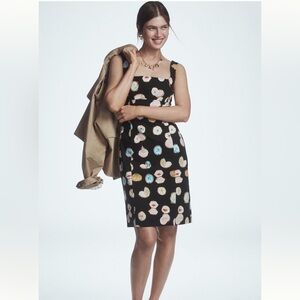 NWT Maeve Square Neck mini dress with Colorful Art Design